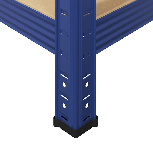 vidaXL 5-Tier Storage Shelves 2 pcs Blue Steel & Engineered Wood