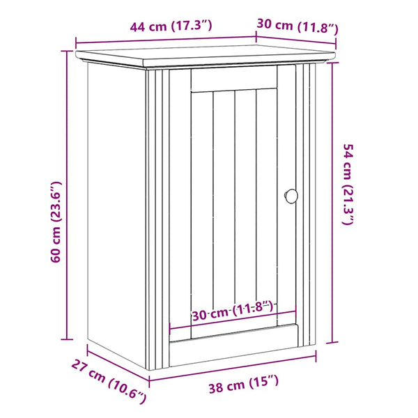 vidaXL Wall Cabinet BODO White and Brown 44x30x60 cm