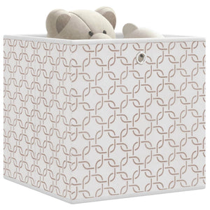 vidaXL Foldable Storage Boxes 4 pcs Cream 32x32x32 cm Non-woven