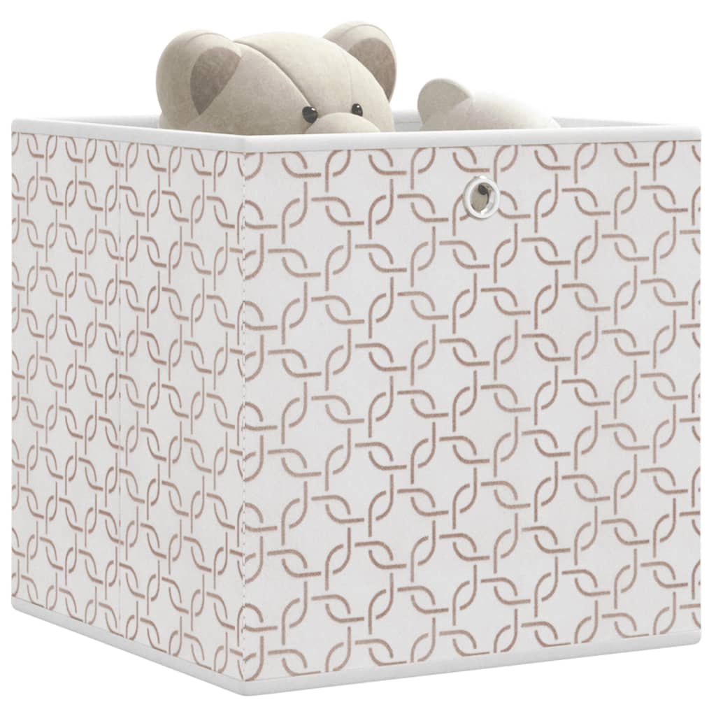 vidaXL Foldable Storage Boxes 4 pcs Cream 32x32x32 cm Non-woven