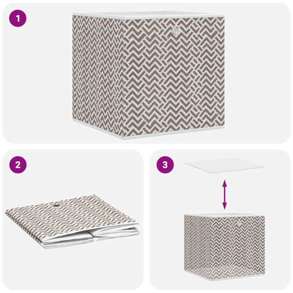 vidaXL Foldable Storage Boxes 4 pcs Brown 32x32x32 cm Non-woven