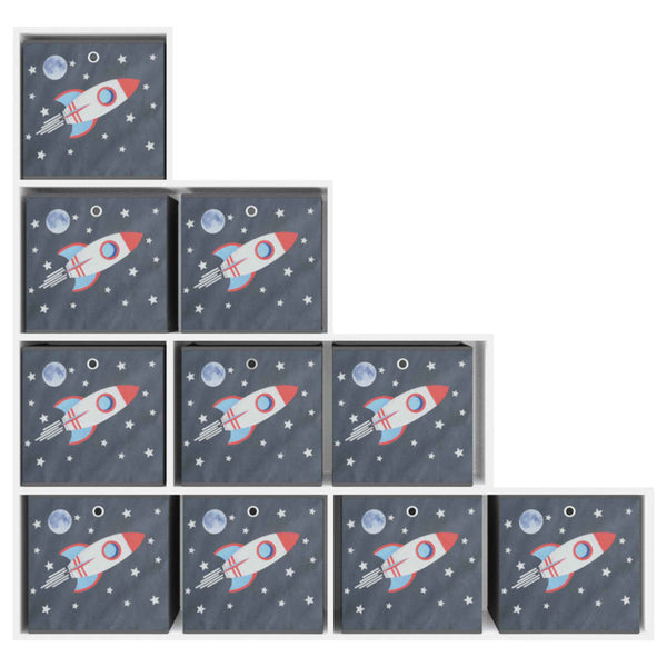vidaXL Foldable Storage Boxes 10 pcs. Grey 32x32x32 cm Non-woven