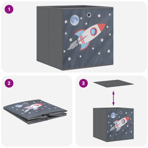 vidaXL Foldable Storage Boxes 10 pcs. Grey 32x32x32 cm Non-woven