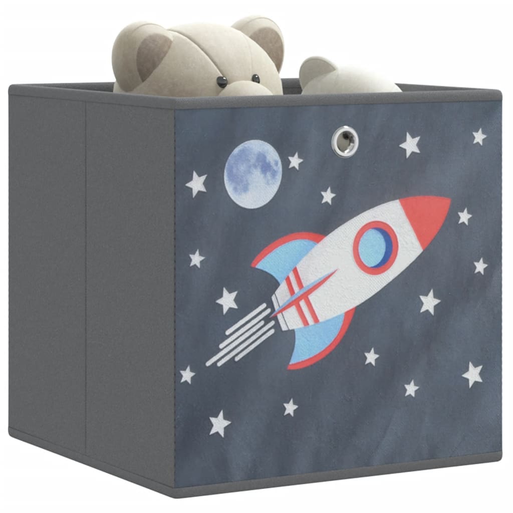 vidaXL Foldable Storage Boxes 10 pcs. Grey 32x32x32 cm Non-woven