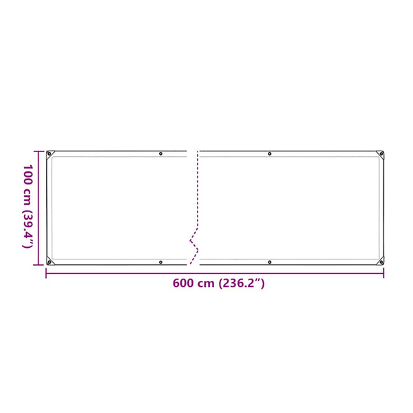 vidaXL Plant Cover with Eyelets 1x6 m Polyethylene
