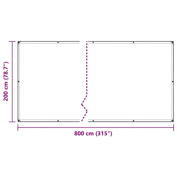 vidaXL Plant Cover with Eyelets 2x8 m Polyethylene