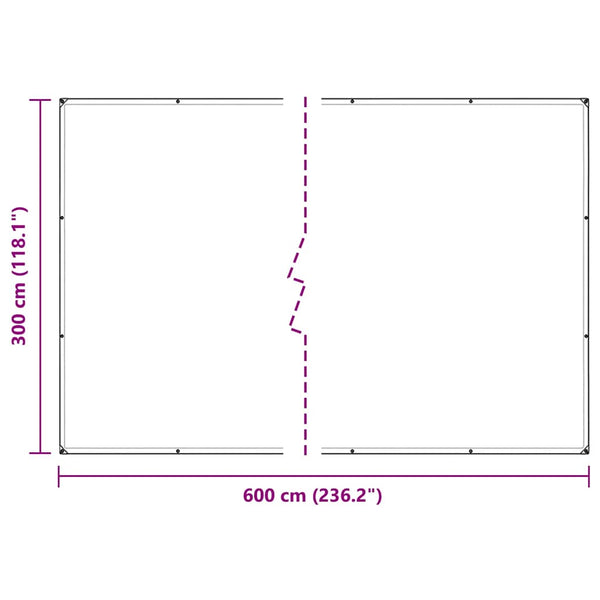 vidaXL Plant Cover with Eyelets 3x6 m PVC