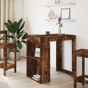 vidaXL Bar Table Smoked Oak 102x70x103.5 cm Engineered Wood