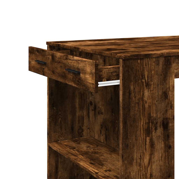 vidaXL Bar Table Smoked Oak 102x70x103.5 cm Engineered Wood