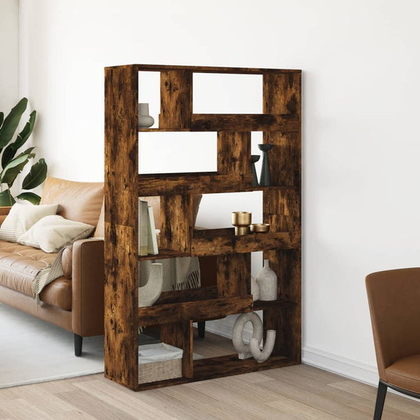vidaXL Bookcase Smoked Oak 100x33x156.5 cm Engineered Wood