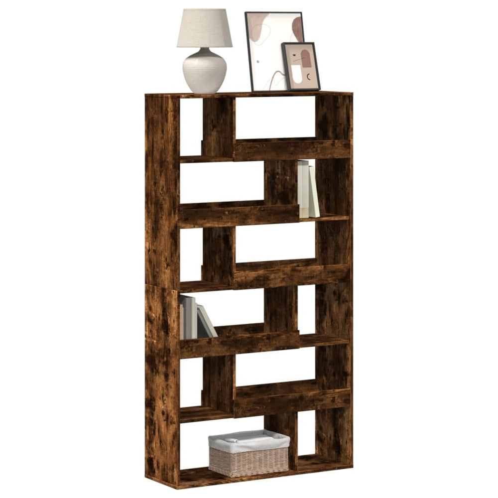 vidaXL Bookcase Smoked Oak 100x33x187.5 cm Engineered Wood