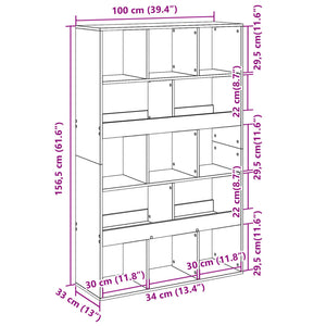 vidaXL Bookcase Brown Oak-Look 100x33x156.5 cm Engineered Wood