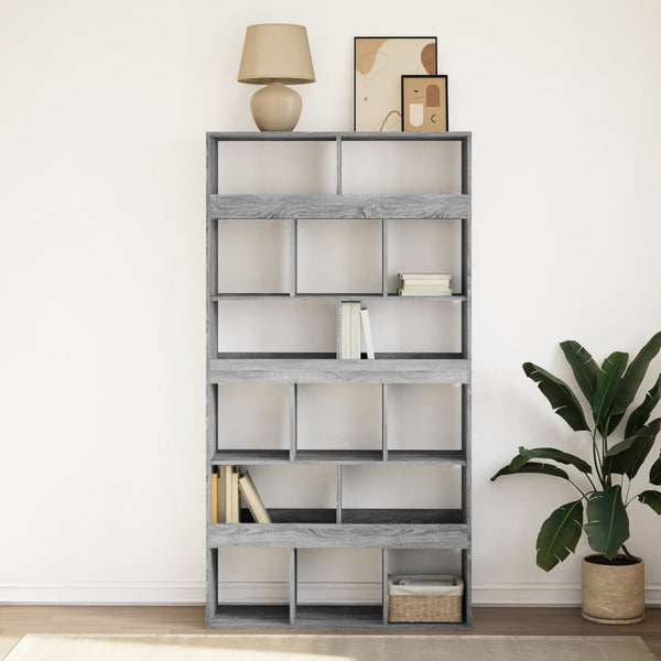 vidaXL Bookcase Grey Sonoma 100x33x187.5 cm Engineered Wood
