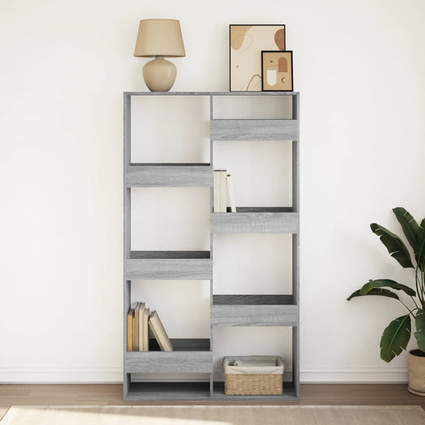 vidaXL Bookcase Sonoma Oak Grey 100x33x175 cm Engineered Wood