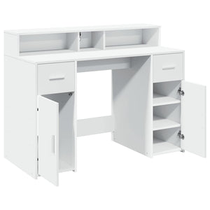 vidaXL LED Desk White 120x55x91 cm Engineered Wood