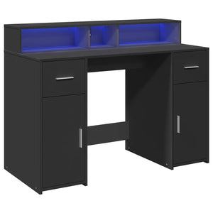 vidaXL LED Desk Black 120x55x91 cm Engineered Wood