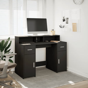 vidaXL LED Desk Black 120x55x91 cm Engineered Wood