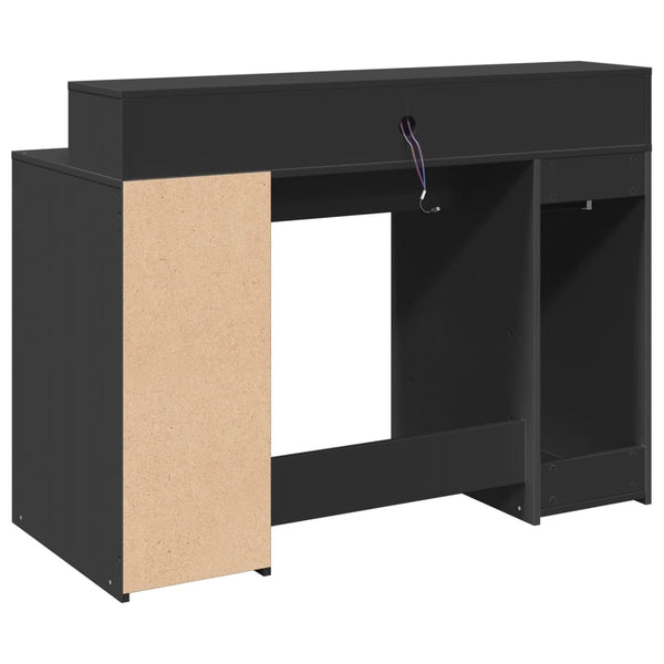 vidaXL LED Desk Black 120x55x91 cm Engineered Wood