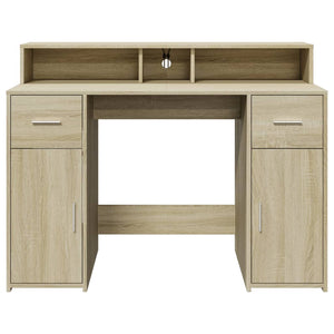 vidaXL LED Desk Sonoma Oak 120x55x91 cm Engineered Wood