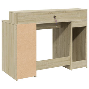 vidaXL LED Desk Sonoma Oak 120x55x91 cm Engineered Wood