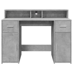 vidaXL LED Desk Concrete Grey 120x55x91 cm Engineered Wood