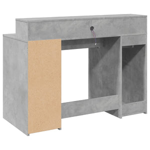 vidaXL LED Desk Concrete Grey 120x55x91 cm Engineered Wood