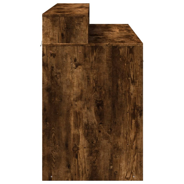 vidaXL LED Desk Smoked Oak 120x55x91 cm Engineered Wood