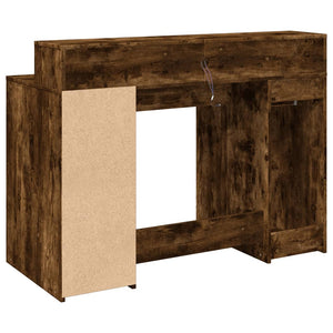 vidaXL LED Desk Smoked Oak 120x55x91 cm Engineered Wood