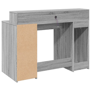 vidaXL LED Desk Grey Sonoma 120x55x91 cm Engineered Wood