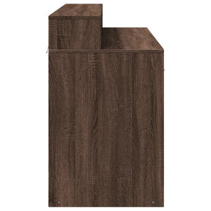vidaXL LED Desk Brown Oak Look 120x55x91 Engineered Wood