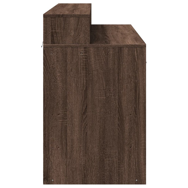 vidaXL LED Desk Brown Oak Look 120x55x91 Engineered Wood