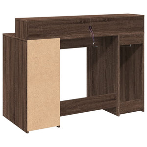 vidaXL LED Desk Brown Oak Look 120x55x91 Engineered Wood