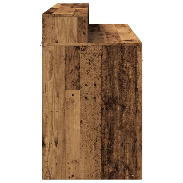 vidaXL LED Desk Reclaimed Wood Look 120x55x91 cm Engineered Wood