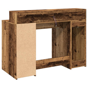 vidaXL LED Desk Reclaimed Wood Look 120x55x91 cm Engineered Wood