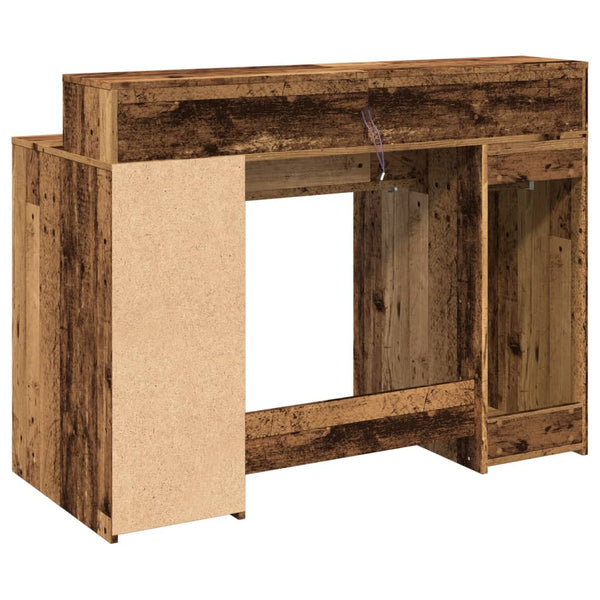 vidaXL LED Desk Reclaimed Wood Look 120x55x91 cm Engineered Wood