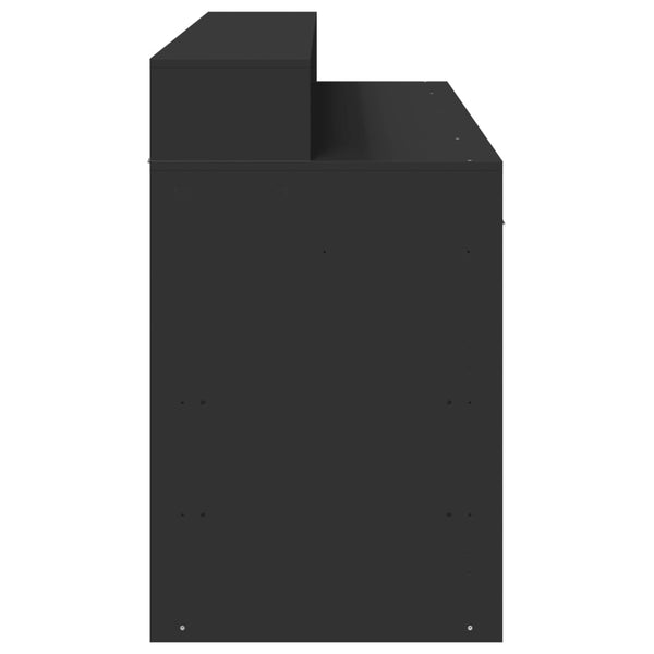 vidaXL LED Desk Black 140x55x91 cm Engineered Wood