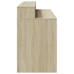 vidaXL LED Desk Sonoma Oak 140x55x91 cm Engineered Wood