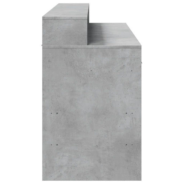 vidaXL LED Desk Concrete Grey 140x55x91 cm Engineered Wood