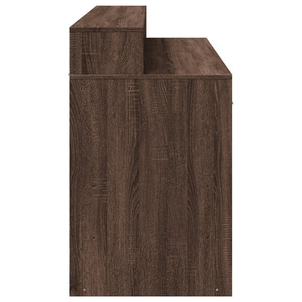 vidaXL LED Desk Brown Oak Look 140x55x91 Engineered Wood