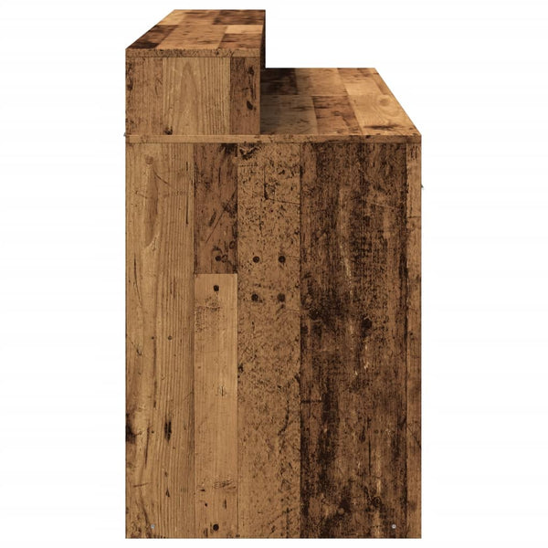 vidaXL LED Desk Reclaimed Wood Look 140x55x91 cm Engineered Wood