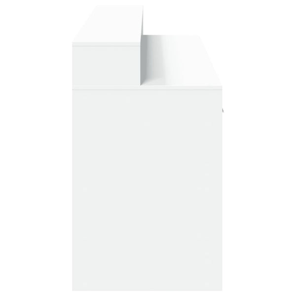 vidaXL LED Desk White 160x55x91 cm Engineered Wood