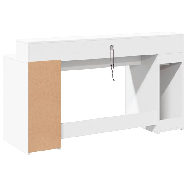 vidaXL LED Desk White 160x55x91 cm Engineered Wood