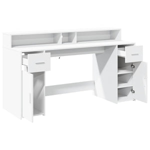 vidaXL LED Desk White 160x55x91 cm Engineered Wood