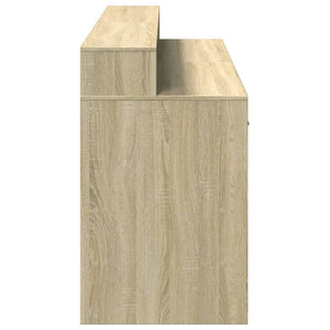 vidaXL LED Desk Sonoma Oak 160x55x91 cm Engineered Wood