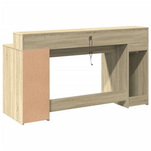 vidaXL LED Desk Sonoma Oak 160x55x91 cm Engineered Wood