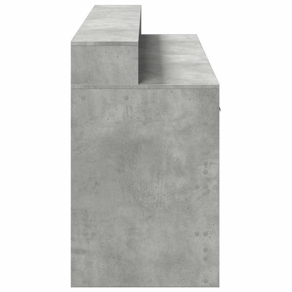 vidaXL LED Desk Concrete Grey 160x55x91 cm Engineered Wood