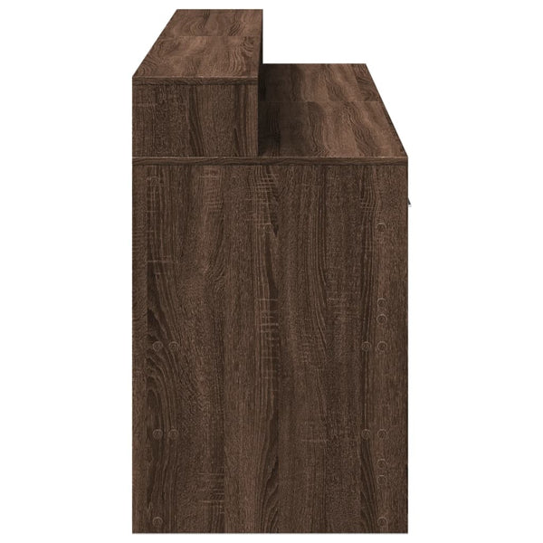 vidaXL LED Desk Brown Oak-Look 160x55x91 Engineered Wood