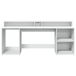 vidaXL LED Desk White 200x55x91 cm Engineered Wood