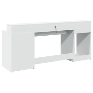 vidaXL LED Desk White 200x55x91 cm Engineered Wood