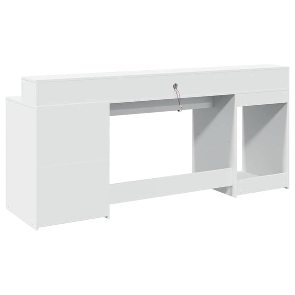 vidaXL LED Desk White 200x55x91 cm Engineered Wood